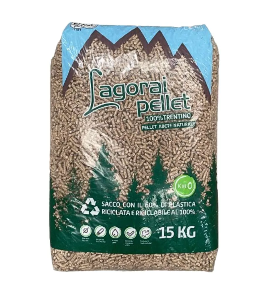 Bancale 70 sacchi pellet in legno di abete certificato en plus a1 prodotto in trentino, sacchi da 15 kg - immagine 2